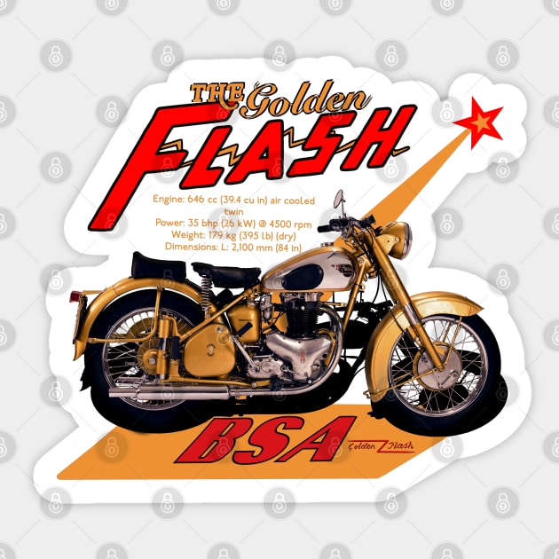 Bsa_Golden_Flash_Vintage_Motorcycle_ Sticker by MotorManiac